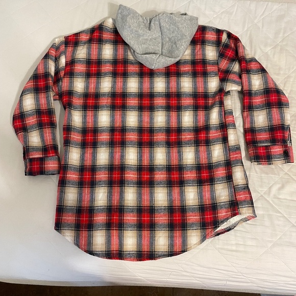 Zaful women’s plaid flannel hoodie full zipper jacket fur lining - Picture 2 of 8
